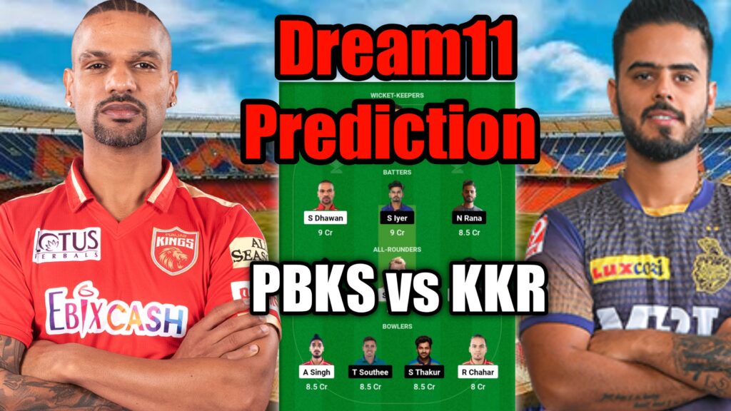 PBKS vs KKR Dream11 Prediction, Fantasy Cricket Tips, Dream11 Team Today Match, IPL 2023 Match 2